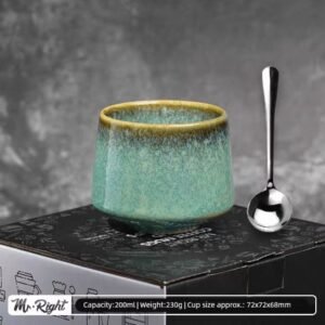 Ceramic Cup Japanese Retro- Crystal Green