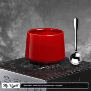 Ceramic Cup Japanese Retro- Red Flame Red