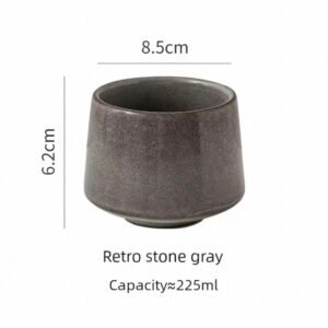 Ceramic Cup Japanese Retro- Retro Stone Gray