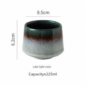 Ceramic Cup Japanese Retro- Lake Light Color