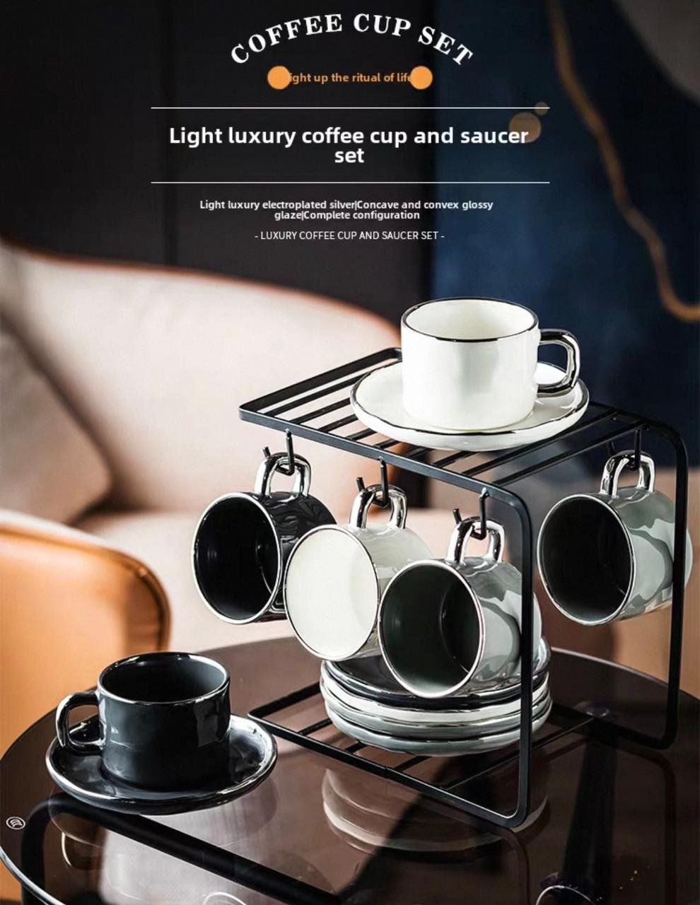 European- Style Exquisite Coffee Cup and Saucer Set