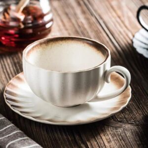 Creative Ceramic Coffee Cup and Saucer